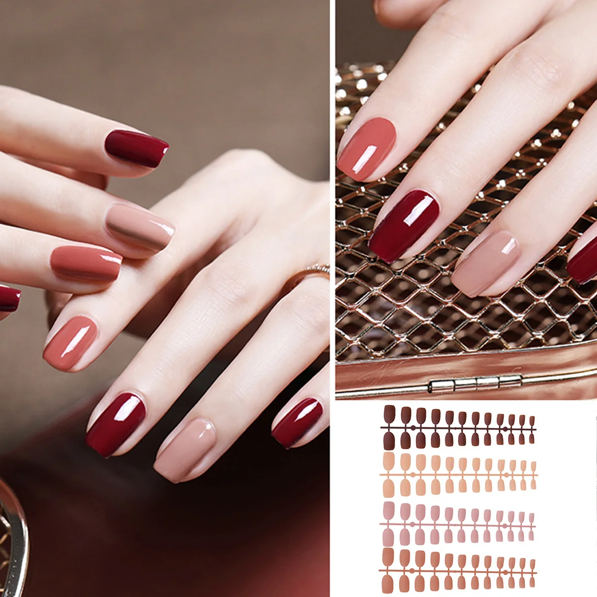 

96Pcs Matte Nail Sticker Nail Art Decals Fake Finished Tips Full Nails Design Easy Apply Creative Manicure Tool Festive Use