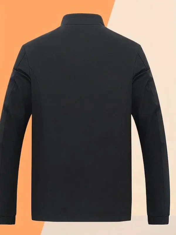 

Мужская повседневная куртка с воротником-стойкой для мужчин среднего возраста, деловая и повседневная одежда, новинка весна-осень, верхняя одежда для отцов