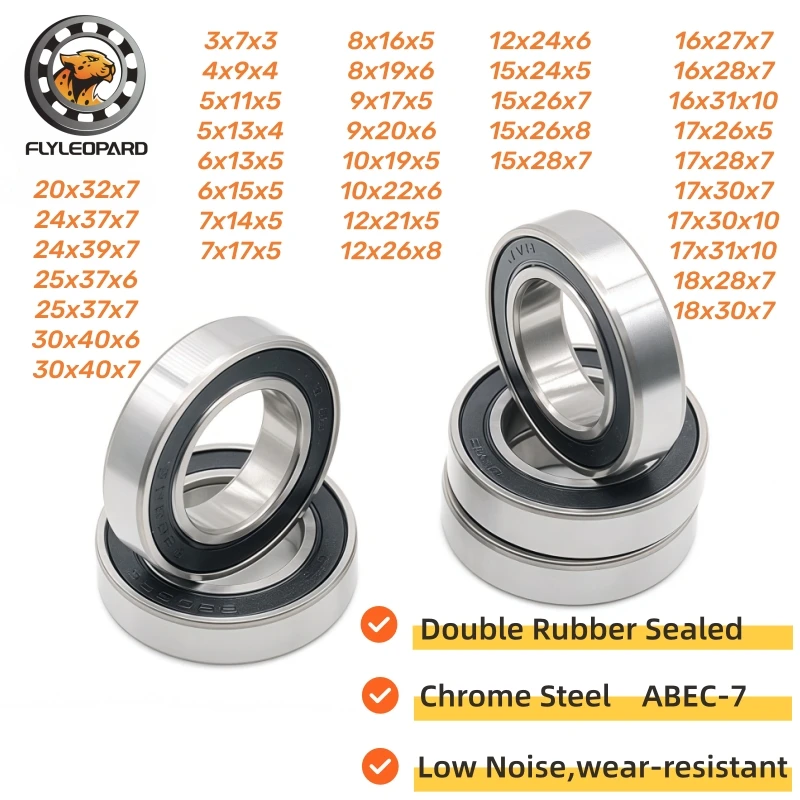 10pcs 6900-2RS 10x22x6 mm Bicycle Hub Bearing Chrome Steel 6901RS 6902RS 6903RS Repair Parts for TANKE H-390 Bicycle Accessories