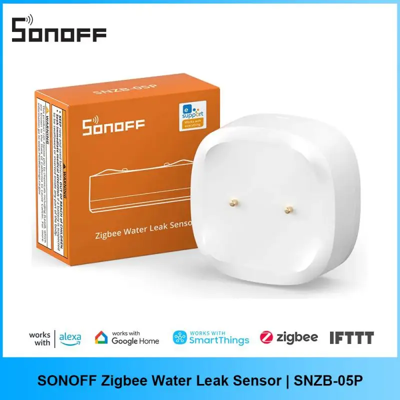 SONOFF SNZB-05P Zigbee 3.0 Water Leak Sensor Leaking & Dripping Detection Real-time Alerts Support Home Assistant Google Alexa