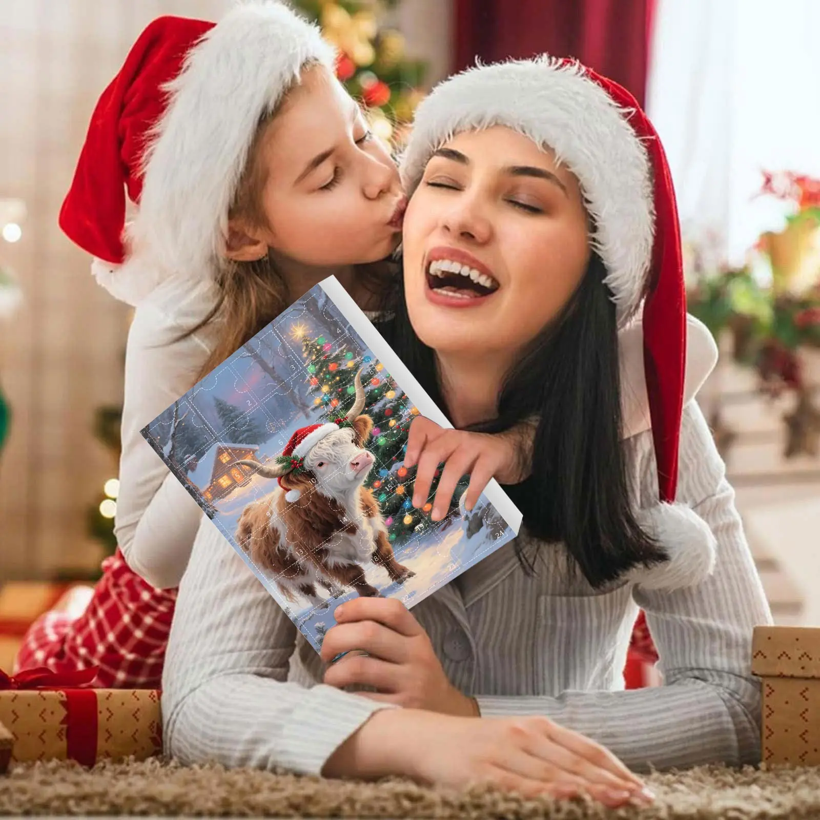 Giocattoli caldi di Natale 2025 Calendario da 24 giorni Albero di Natale Ciondolo appeso Conto alla rovescia Giocattolo Ornamenti acrilici 2d per la decorazione delle vacanze
