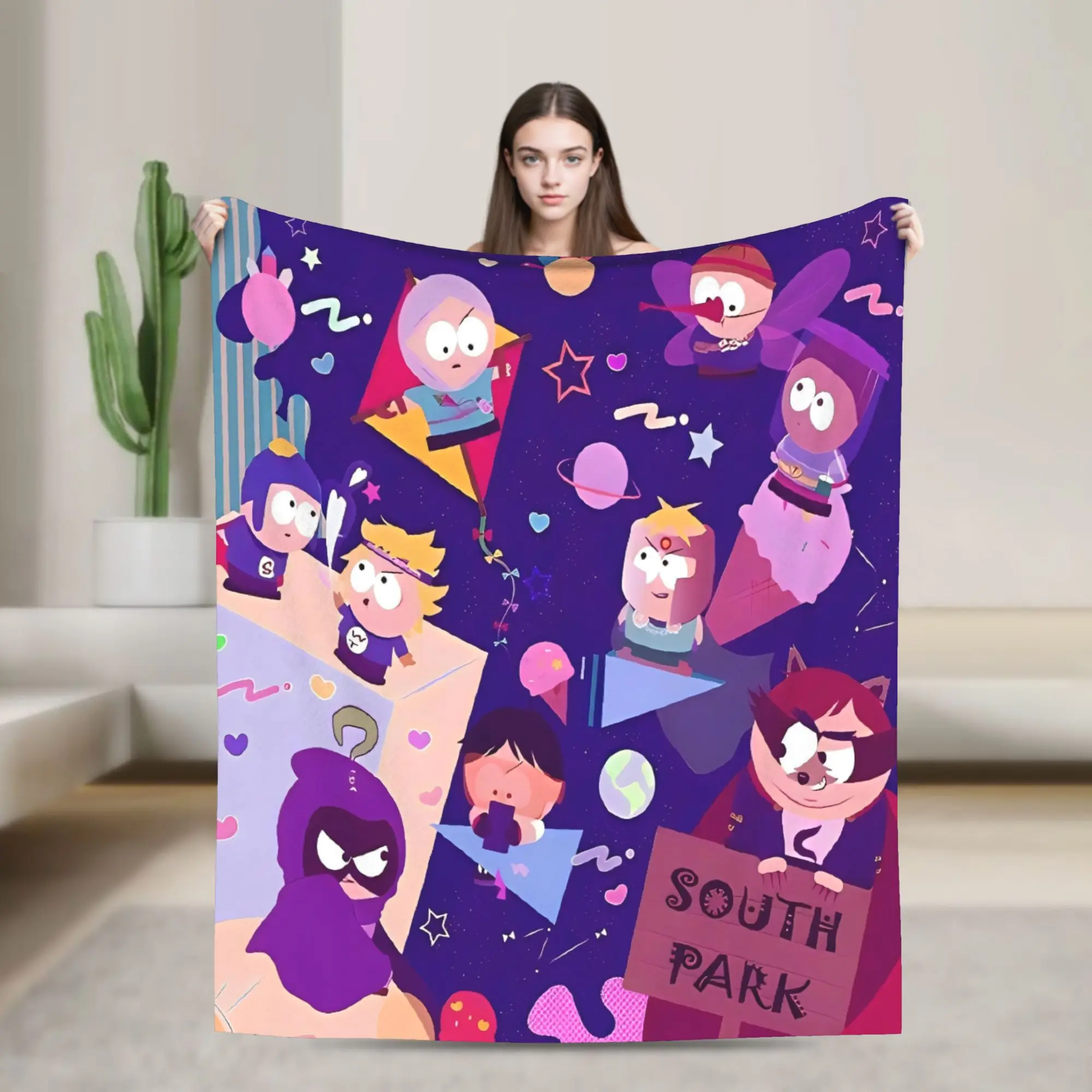 South Parks Flannel Blanket Autumn  Soft Warm Bedding Throws for Child Couch Chair Funny Bedspread Sofa Bed Cover