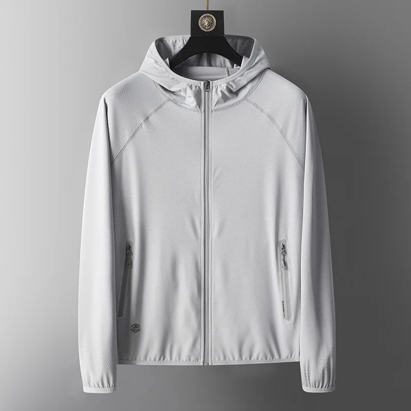 

Новинка лета 2024, Модная тонкая Солнцезащитная одежда, мужская уличная дышащая Солнцезащитная одежда, мужская кожаная ветровка