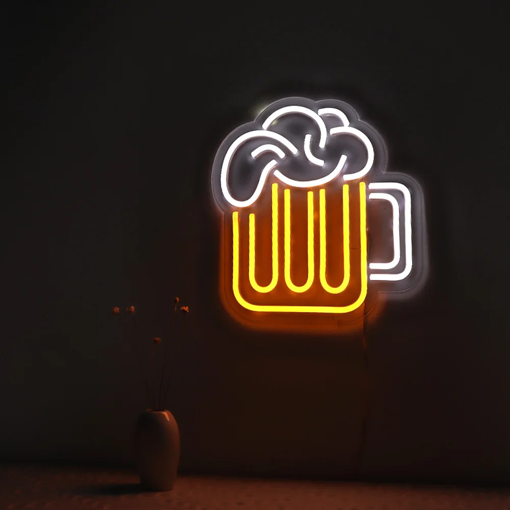 Insegna al neon con tabellone in acrilico, insegna al neon a led, bellissima insegna al neon a led, neon flessibile per birra