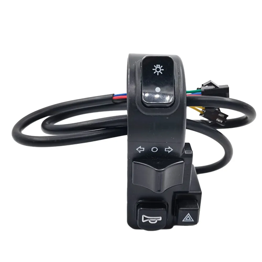 

1pc Ebike Electric Vehicle Multi-functional Combination Switch Tricycle Horn Headlight Steering Double Flash 4 In 1 Waterproof
