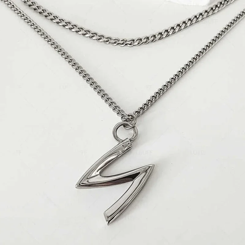 Game Love and Deepspace Sylus Cosplay Necklace Alloy Unisex Punk Gothic Double Layered Pendant Choker Chain Accessories Props image 2