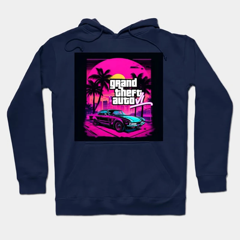 Fashion Grand Theft Auto VI GTA 6 Hoodie Pria Wanita, Fashion sederhana lengan panjang Pullover tren jalan besar Y2k kaus