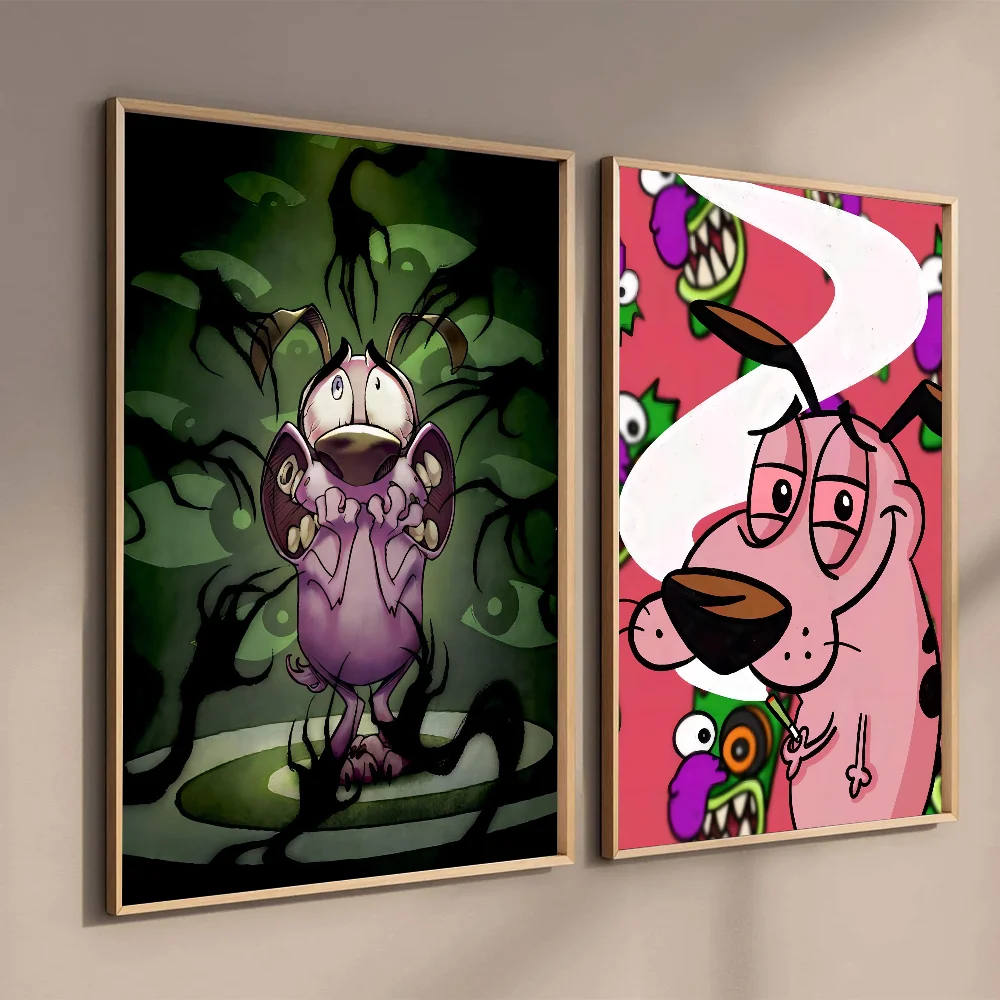 Courage The C-Cowardly D-Dog Poster Wall Art Home Decor Room Decor Digital Painting Living Room Restaurant Kitchen Art