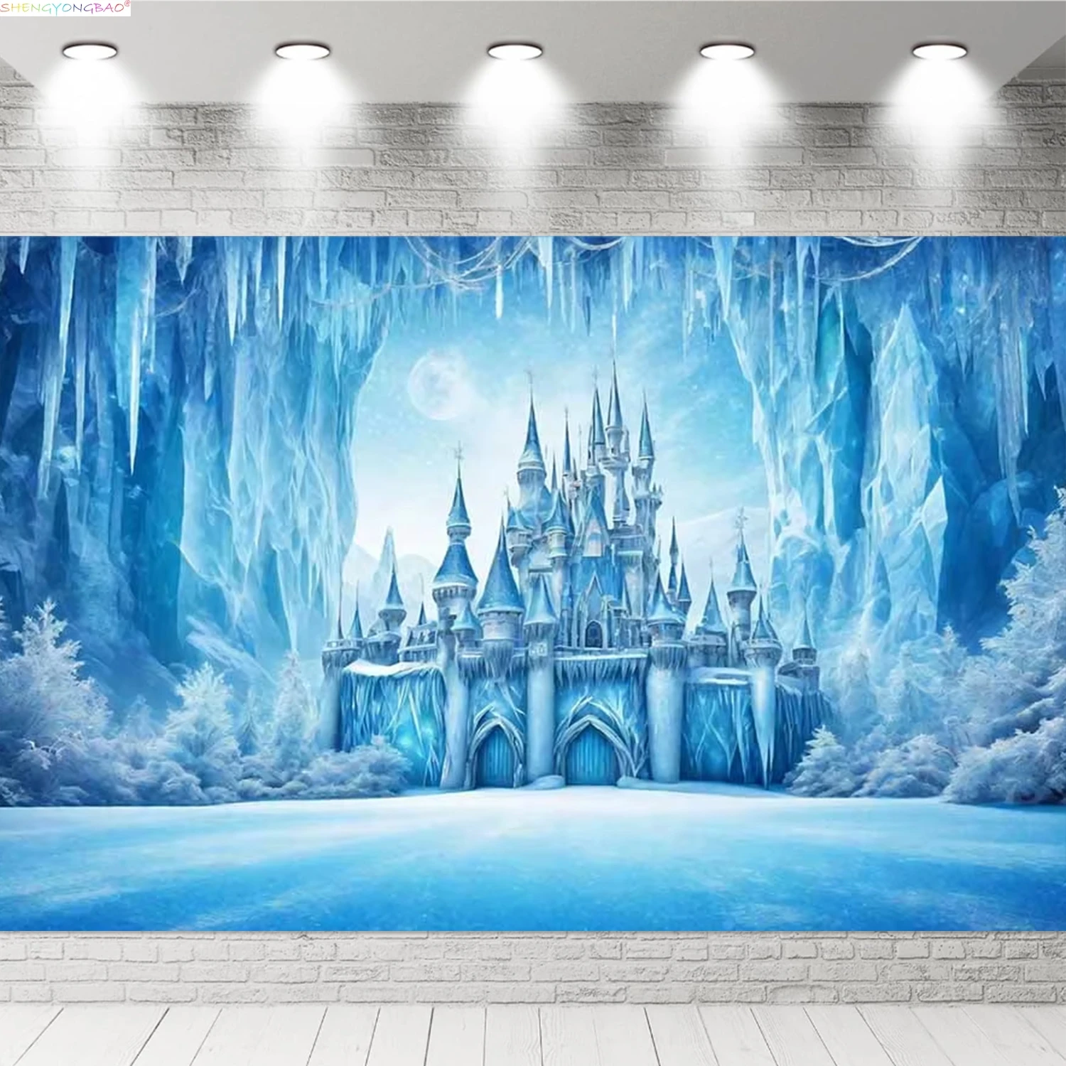 

Disney Winter Wonderland Background Happy Birthday Party Girls Baby Shower Scene Layout Photography Backdrops FZ-16