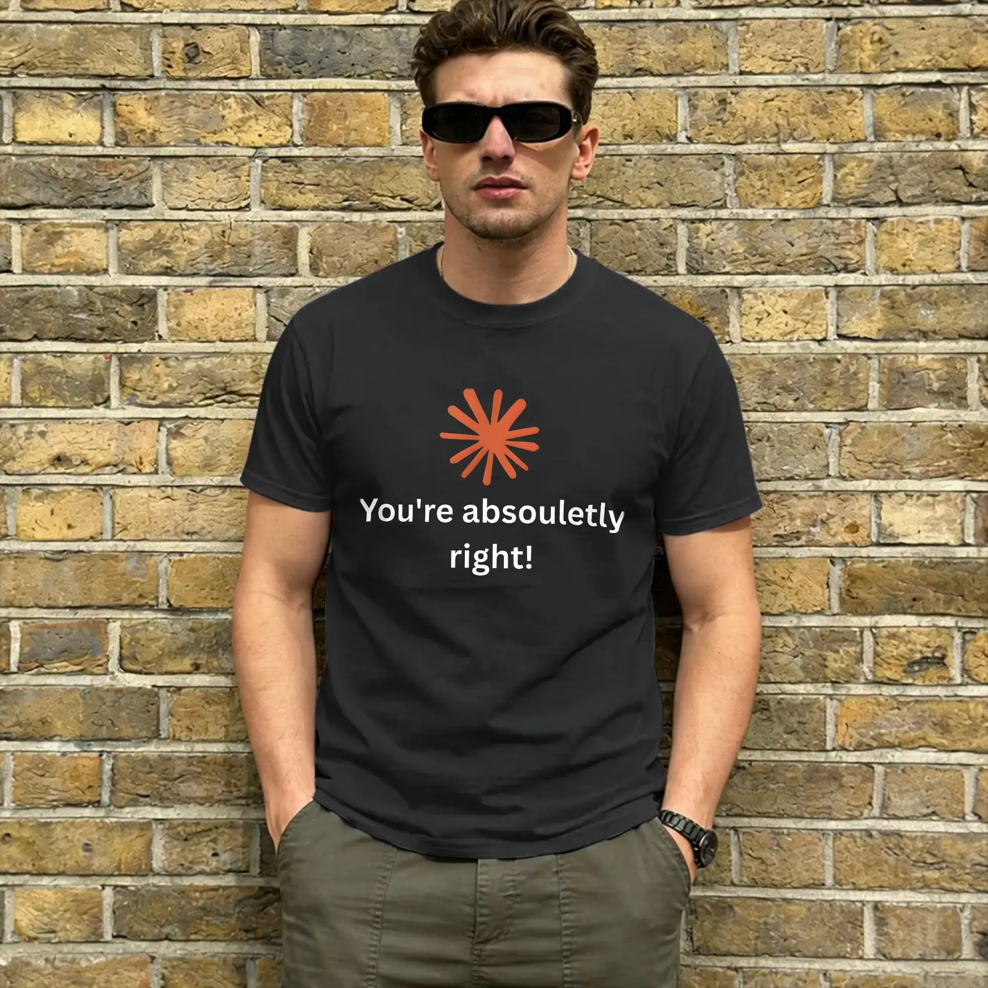 Claude You're Absolutely Right T-Shirt Summer  Harajuku T Shirts Men Cotton O Neck Oversize Clothes Short-Sleeve