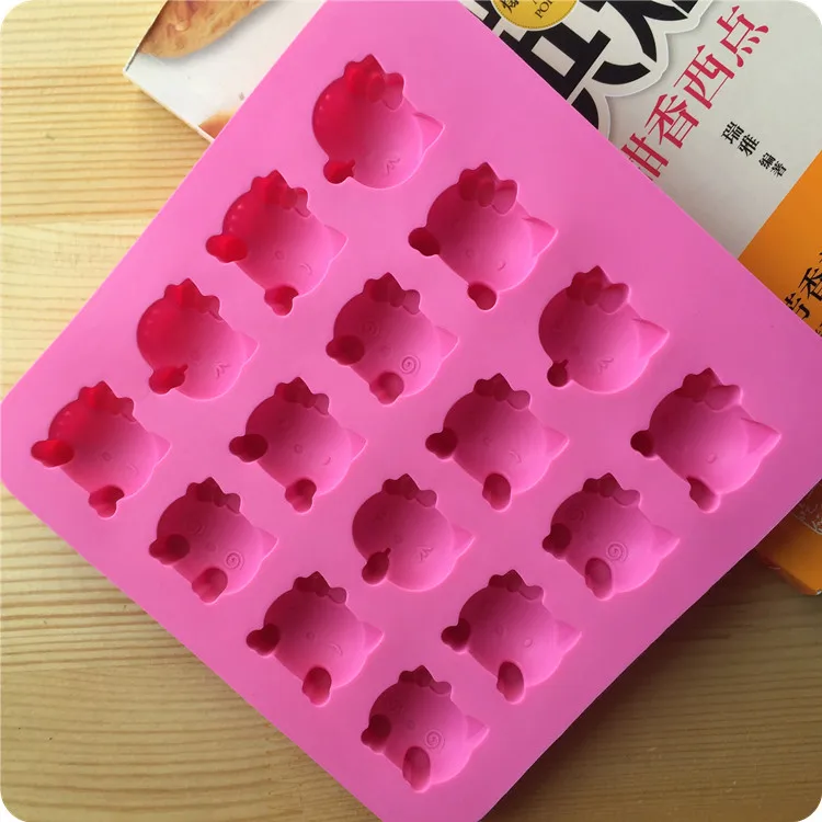 16pcs Sanrio Hello Kitty Silicon Mold Fondant Molds Baking Accessories Cake Chocolate Ice Cube Pudding Cubes Moulds Pastry Tools