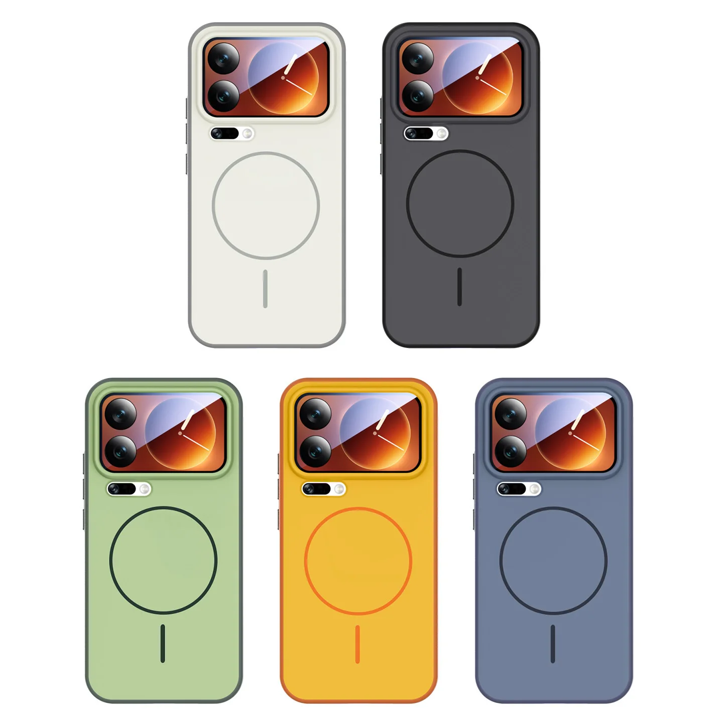 

Matte Skin Feeling Thin Magnetic Ring Case For Xiaomi 17 Pro Max 17Pro Mag safe Dual-Color Anti-Fingerprint Armor Back Cover