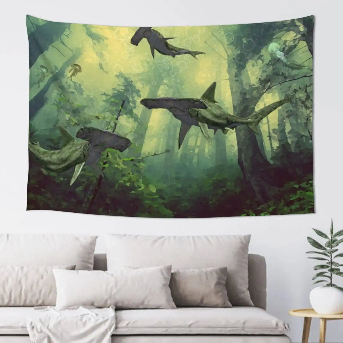 

Sharks in the Forest Tapestry Custom Things To Decorate The Room Home Decorators Room Decorations Tapestry