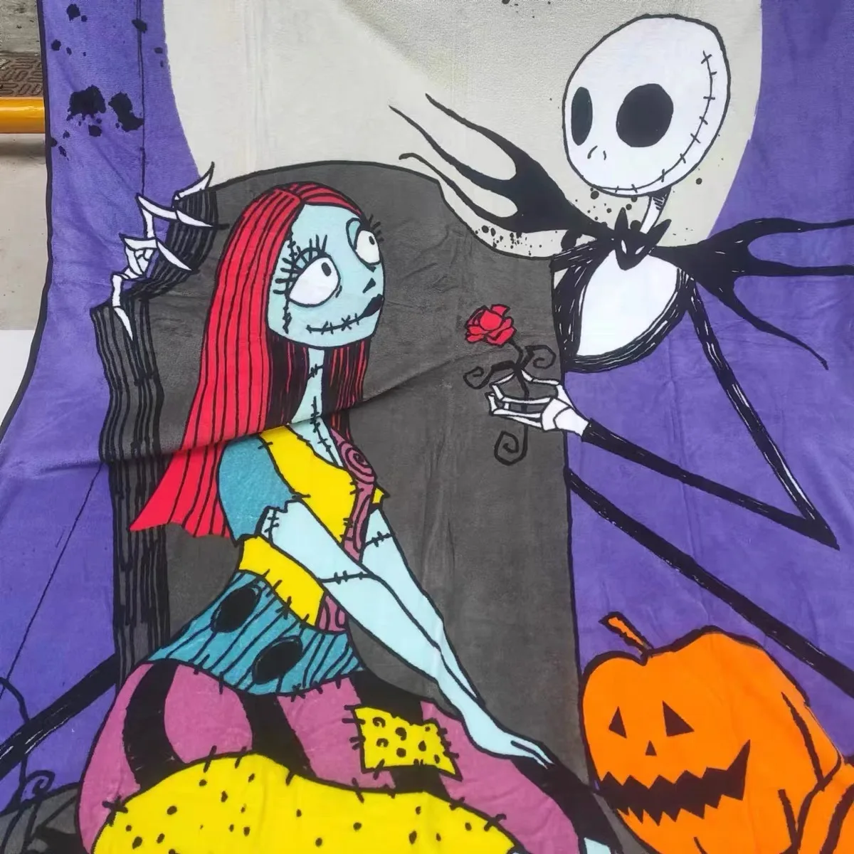 Disney The Nightmare Before Christmas Big Size Blanket Jack Skellington Sally Plush Blanket Halloween Decoration