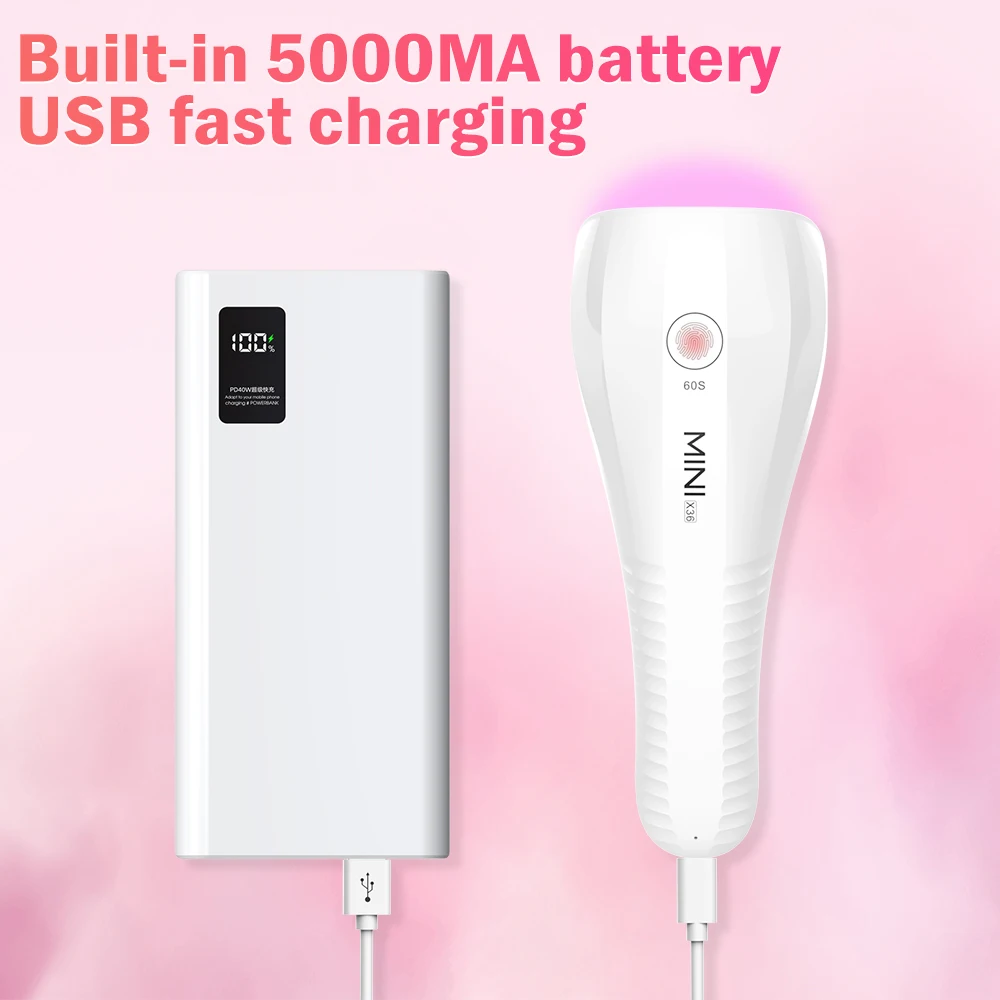 Portable 5 LED bouton d'empreinte digitale sans fil lumière des ongles sèche-ongles Rechargeable Mini doigt Uv lampe à ongles