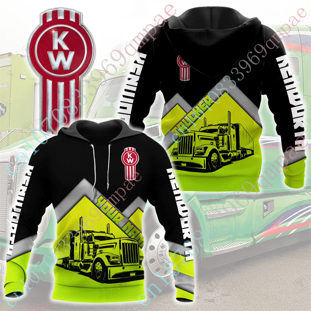 

Kenworth Hoodies For Men Women Unisex Clothing Casual Sweatshirt Harajuku Pullover Anime 3D Printing Zip Hoodies Custom Logo