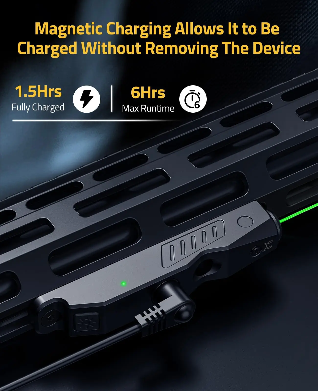 CVLife Tactical Green Láser Rifle Rifle Compact Low Profile Visitas compatibles con M-Lok Picatinny Rail Modo estroboscópico recargable