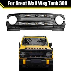 Front Racing Grill Kit For Great Wall Wey Tank 300 Hood Grille ABS Matte Black Auto Parts Front Bumper Mesh Grilles Trim Cover