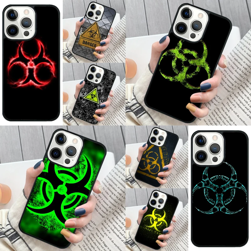 Biohazard Symbol Phone Case Cover for iPhone 16 12 mini 11 13 14 15 Pro Max SE 2020 for Apple 7 8 Plus Coque