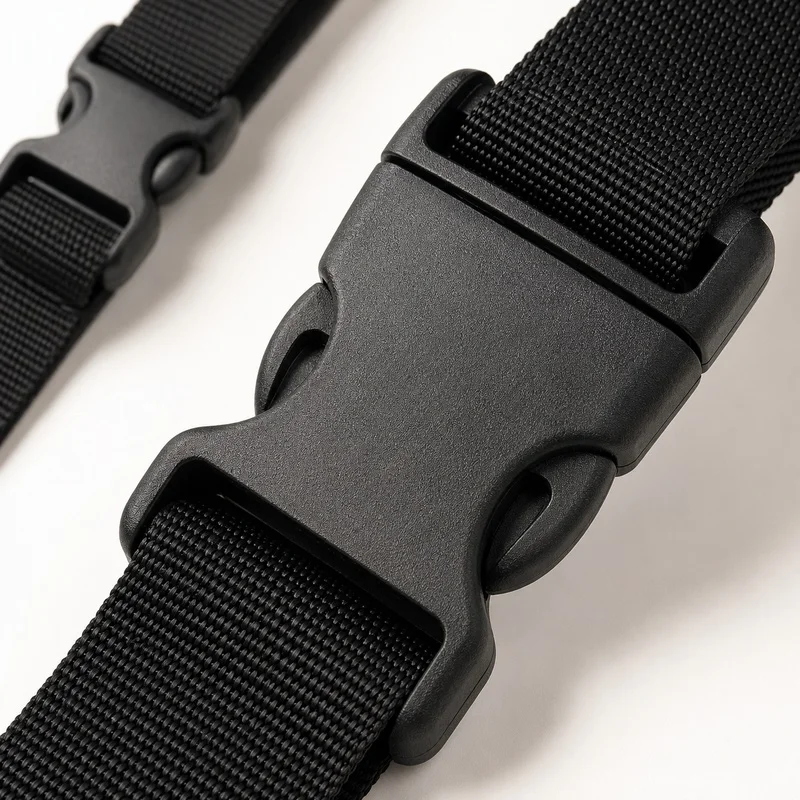 1-5Sets 10-25mm Black Plastic Quick Release Buckle with Nylon Webbing Strap for Dog Collar Backpack Belt Repair Outdoor Fastener