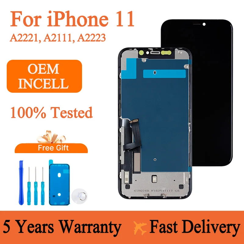 High Quality LCD For iPhone 11 Display 100% Tested Touch Screen Display Digitizer Assembly For iPhone 11 LCD Replacement  Panel