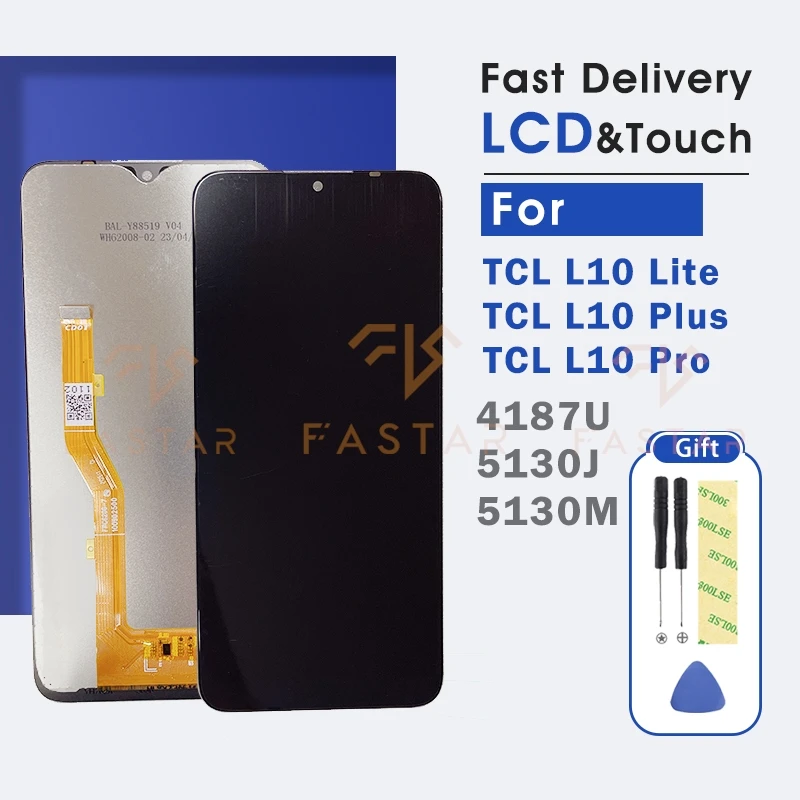 

5130 6.22"Tested For TCL L10 Lite LCD L10 Plus TCL L10 Pro Display 4187U 5130J 5130M Digitizer Assembly Touch phone Screen LCD