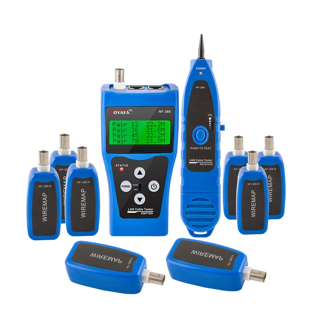 

NOYAFA NF-388 Multipurpose ,Network ,LAN Phone Cable Tester 8 far-end Test jacks ,hunt 5E, 6E Wire Tracker ,Measure Cable Length