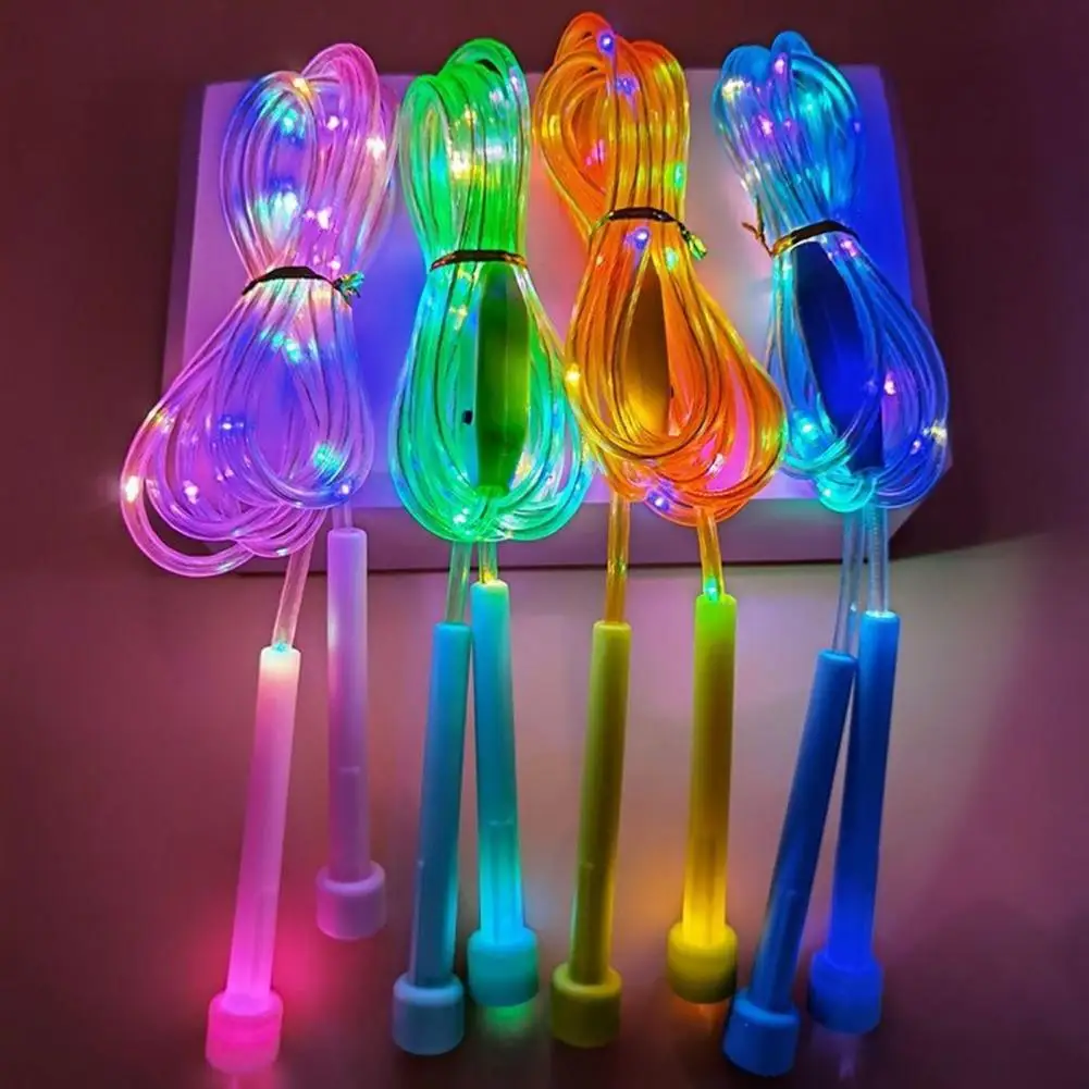 Glowing Skipping Rope Jumping Rope Battery-operated Led Skipping Rope for Kids Colorful Light Comfortable Grip for Home