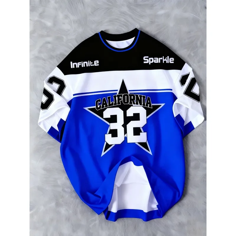Men's Casual T-Shirt 2026 Striking 32 Digital Print Crew Neck Short Sleeve Breathable Regular Fit Daily Formal Wear