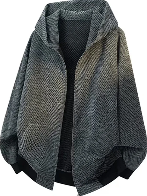 

Мужская трикотажная толстовка в полоску Cleanfit Jaet, осенняя американская ретро-тяжелая куртка с капюшоном, свободная посадка из полиэстера...