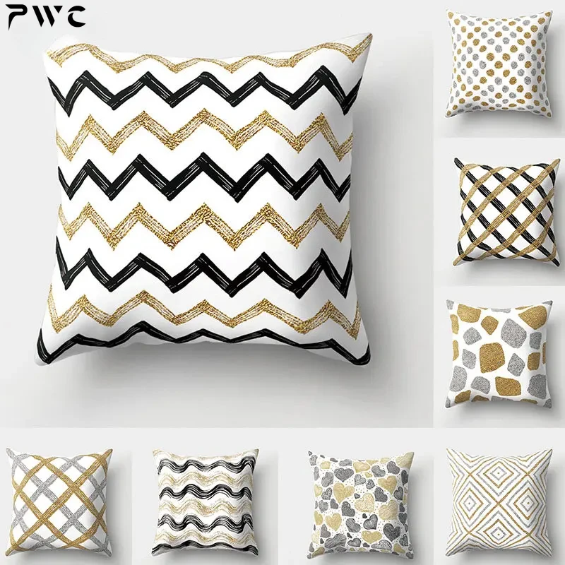 

Nordic Style Geometric Pillowcase 45x45 Sofa Cushion Decor Throw Pillow Cushion Cover Polyester Stripe Pillowcase Home Decor