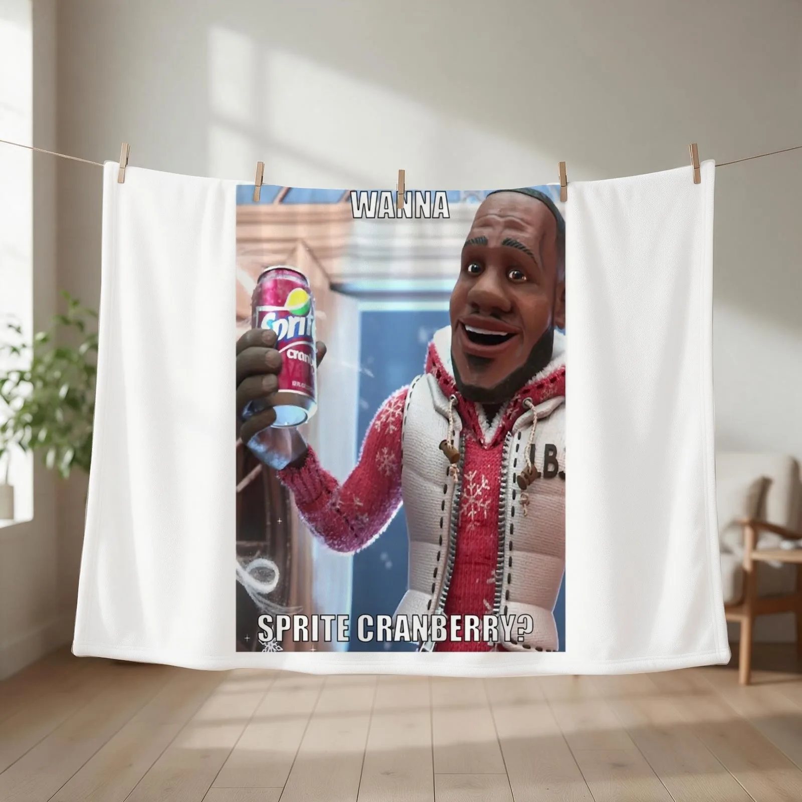 Sprite Cranberry - Wanna Sprite Cranberry Throw Blanket couch cozy soft plush fuzzy picnic outdoor blanket