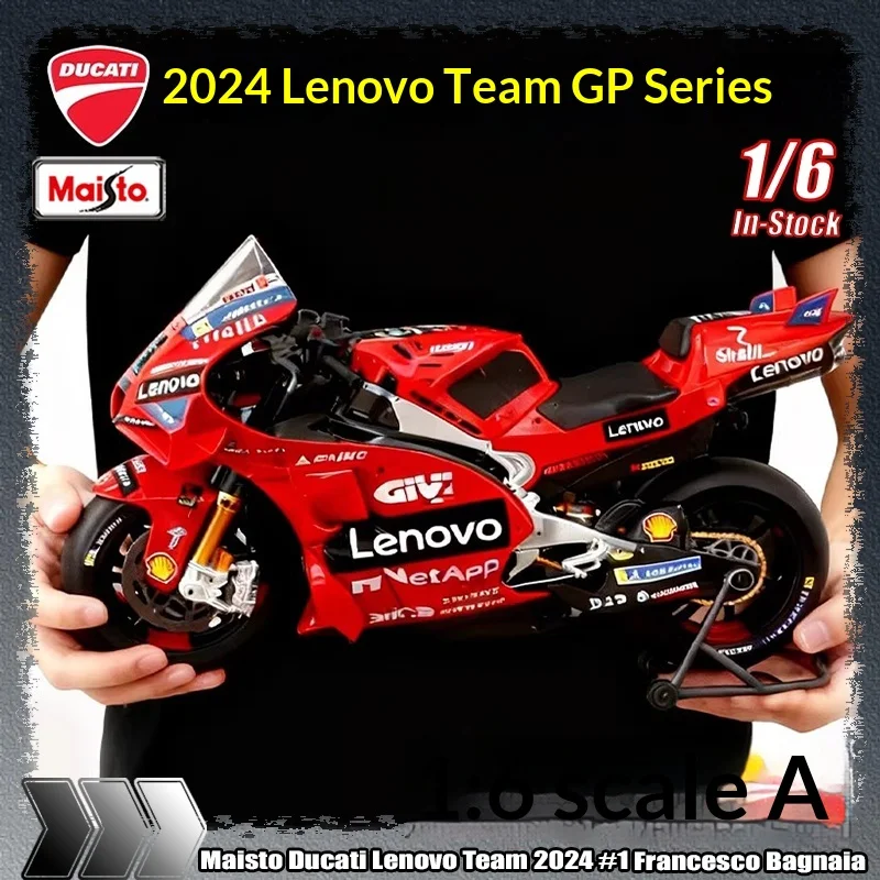 

Maisto 1:6 Ducati Lenovo Team 2024 #1 Francesco Bagnaia #23 Enea Bastiani Simulation Alloy Die-Cast Motorcycle Racing Model Toys