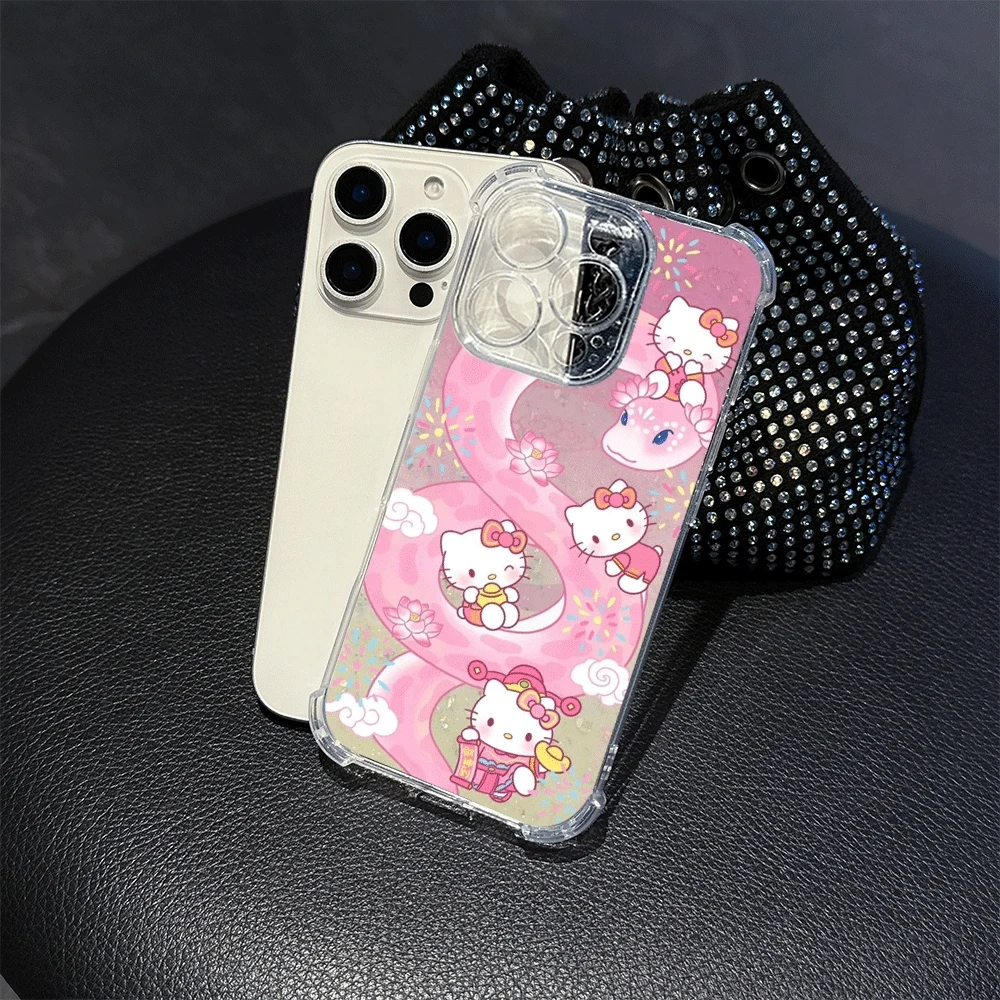Miękkie etui na telefon Hello Kitty Cat do iPhone 14 Pro, iPhone 16/15/14/13/12/11/x/xs/xs Max, przezroczyste etui na telefon dla dziewczyn, Hello Kitty Fashion