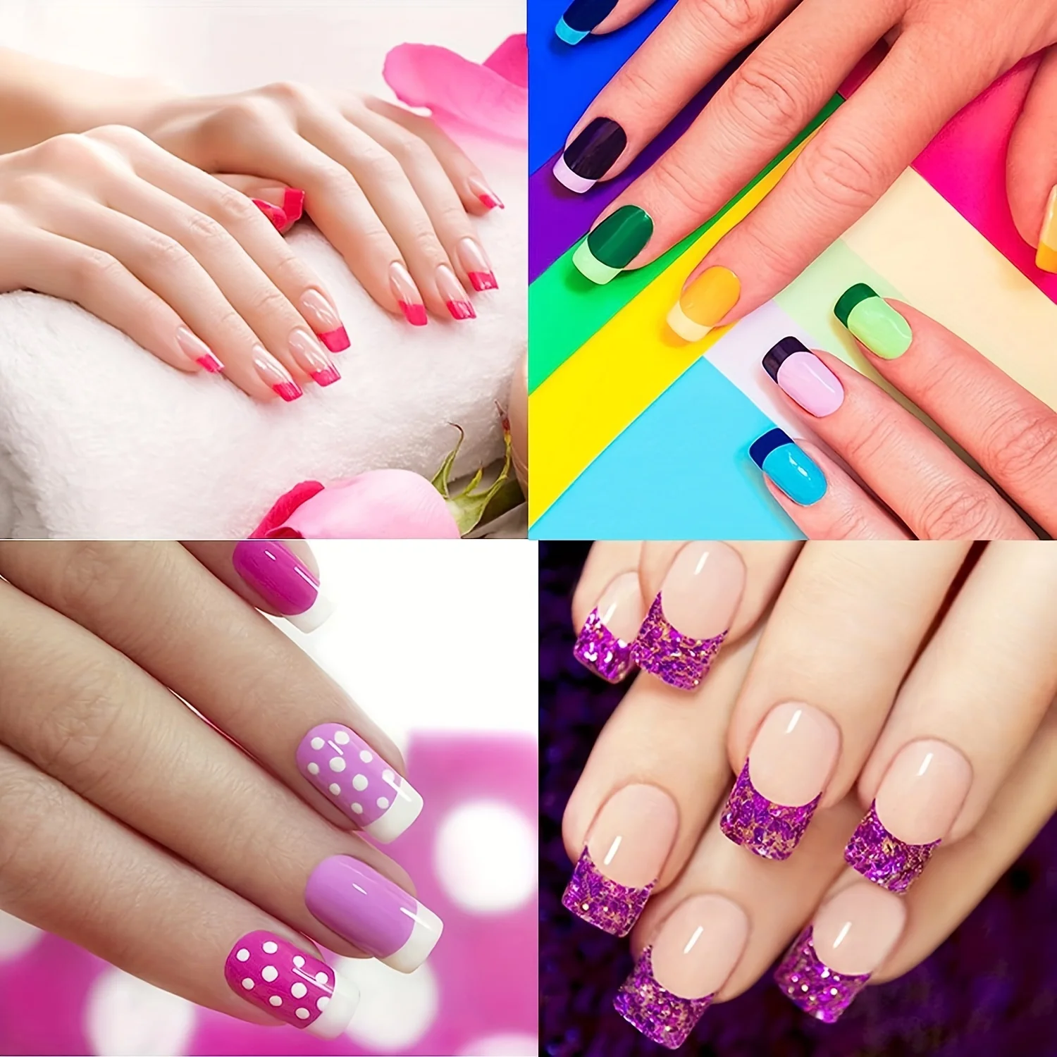 3PCS French Nail Art Stickers White Self-Adhesive Nails Strip Tips Guides for DIY Decoration Stencil Tools ,Fringe Tip Decals image 5