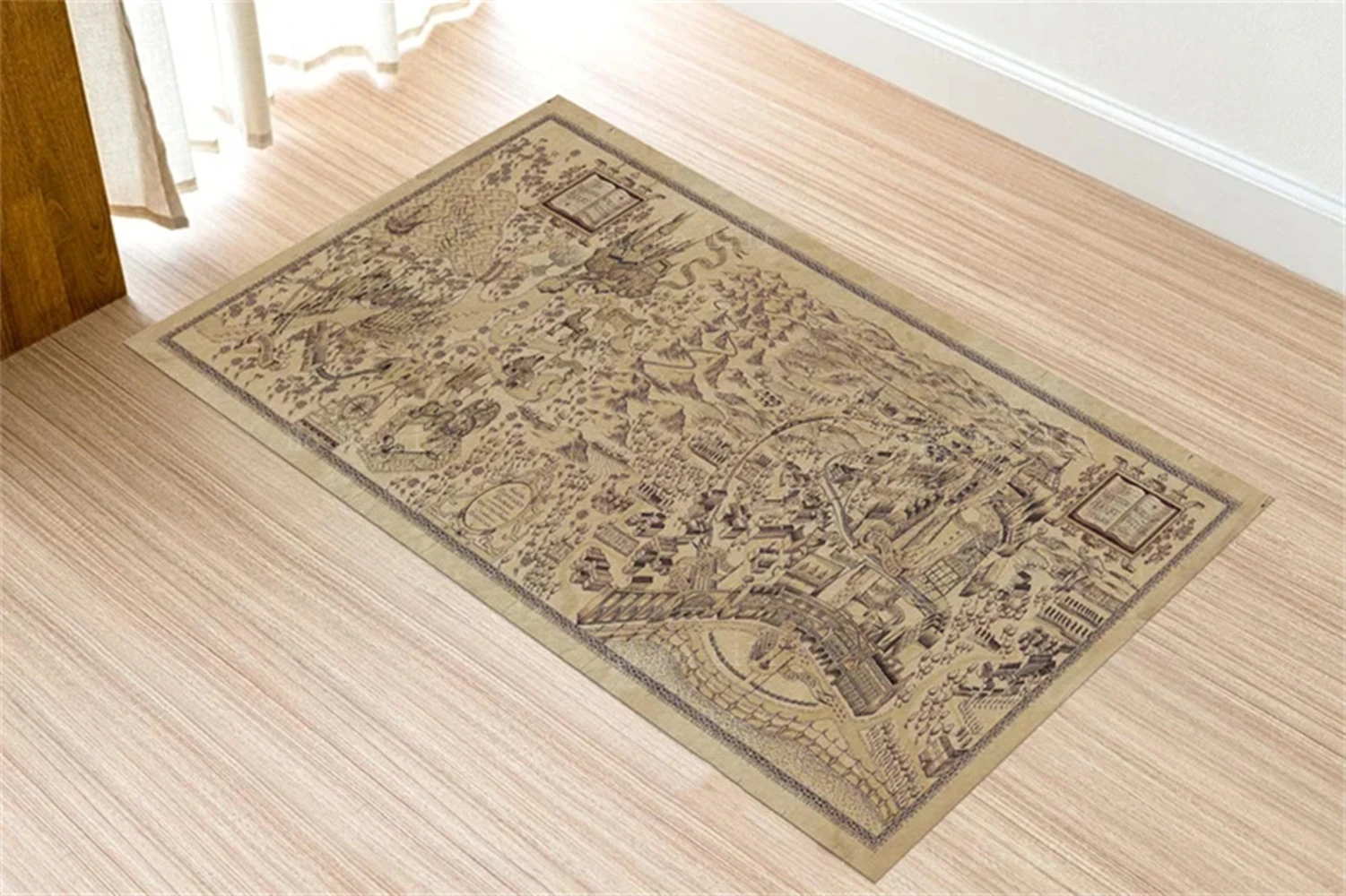 Middle Earth World Map Area Rugs Antique Historical Movie Map Retro Decor Carpet