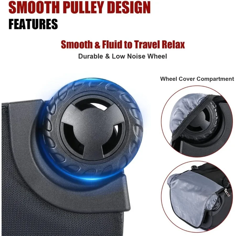 حقيبة ظهر متدحرجة مقاس 21 × 14 × 9 بعجلات - مقاومة للماء مقاس 17.3 بوصة للكمبيوتر المحمول مثالية للسفر طوال الليل #5