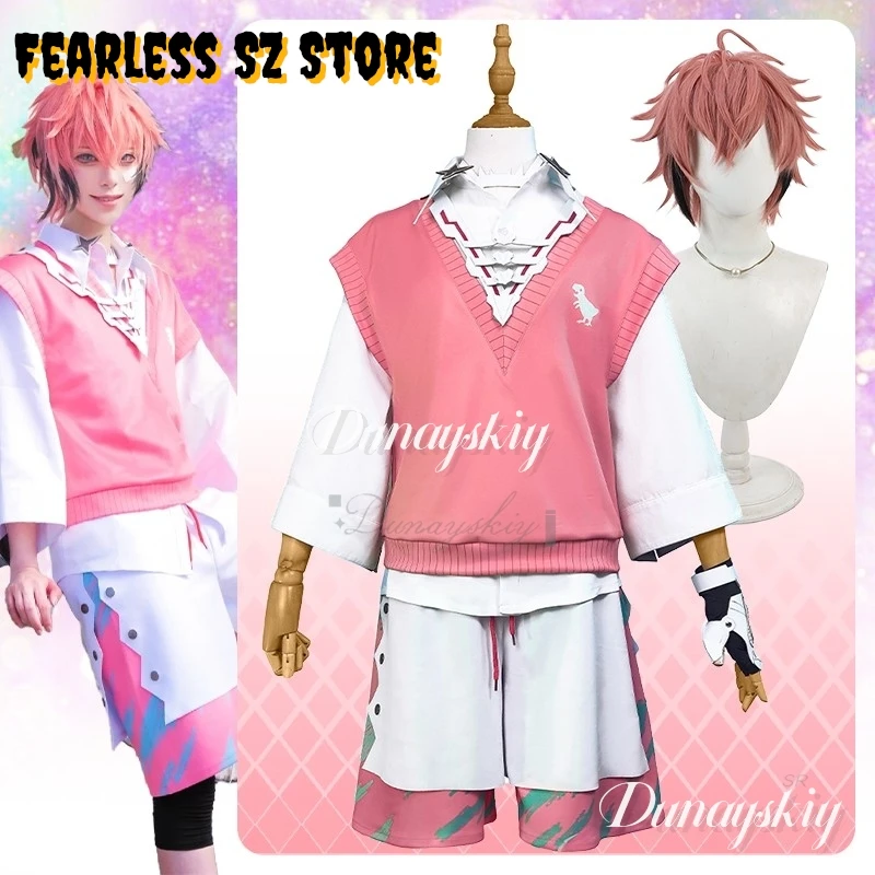 VTuber Virtual Idol Akagi Косплей Костюм 30 СМ Парик Розовый Шерстяной Жилет Полный Комплект Для Женщин Мужчин Хэллоуин Карнавальный Костюм VTuber Virtual Idol Akagi Косплей Костюм 30 СМ Парик Розовый Шерстяной Жилет Полный Комплект Для Женщин Мужчин Хэллоуин Карнавальный Костюм