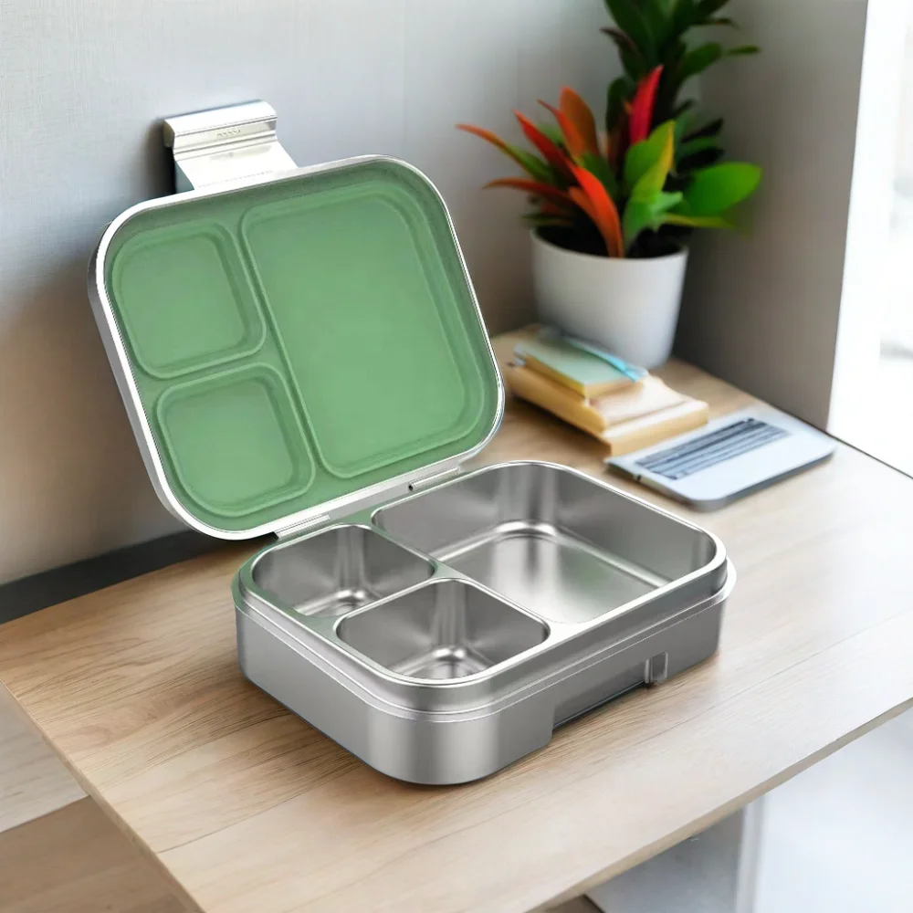 304 medium stainless steel can be heated 800ml leak-proof lunch box snack container suitable for travel work