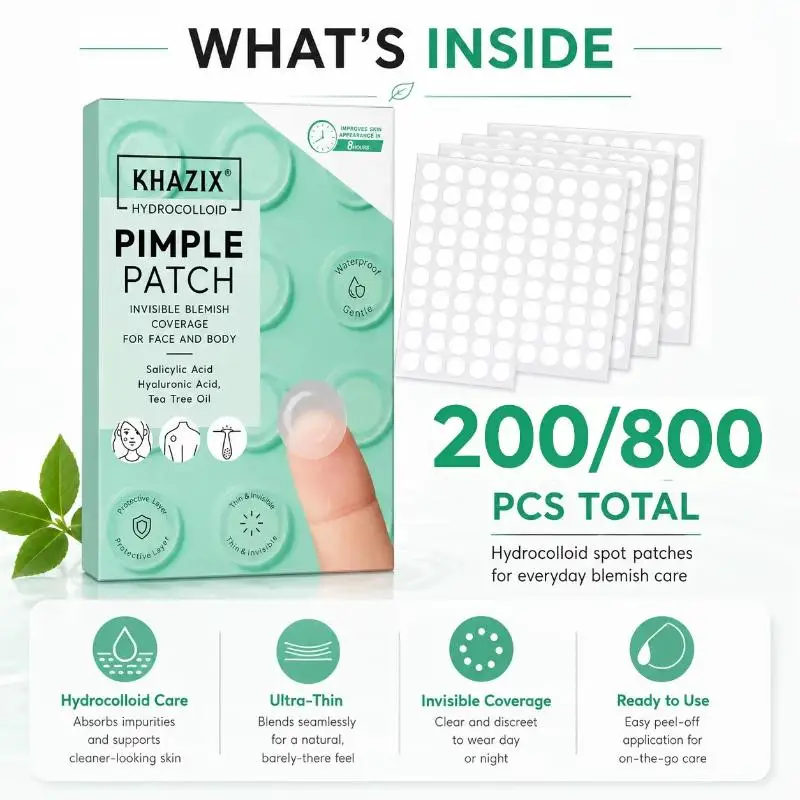 200/800Pcs Hydrocolloid Pimple Patch Invisible Breathable Spot Stickers For Zits Blemish Skin Defect Cover Daily Skin Care