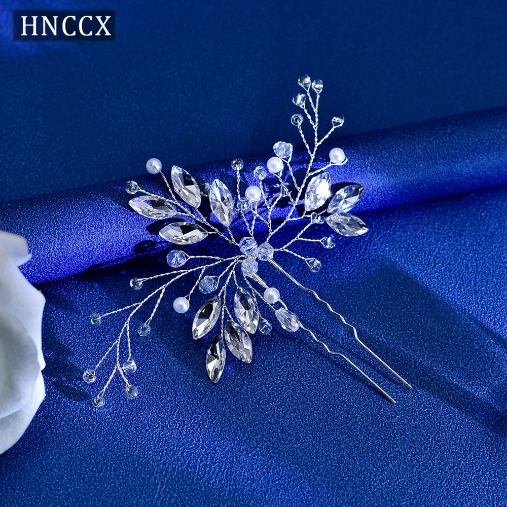 HNCCX Bridal Hair Pins Rhinestone Headpieces Crystal Hair Accessories Bride Hair Tiaras Headwear For Wedding Party CP103-1