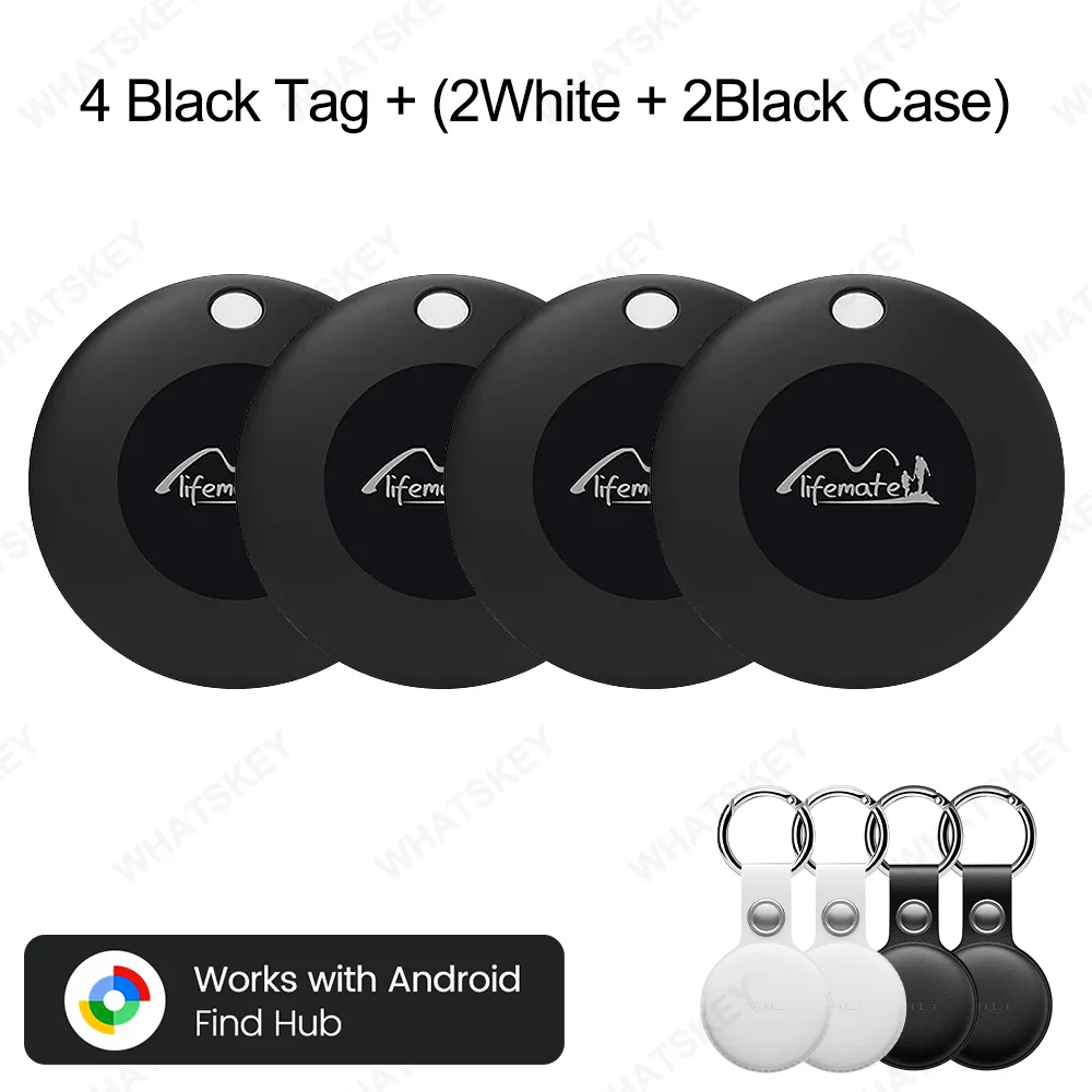 1-4-pack Bluetooth Tracking Lifemate Tag voor Google Find My Device GPS Tracker Key Finder Locator, Bagage Tracker, Item Finder