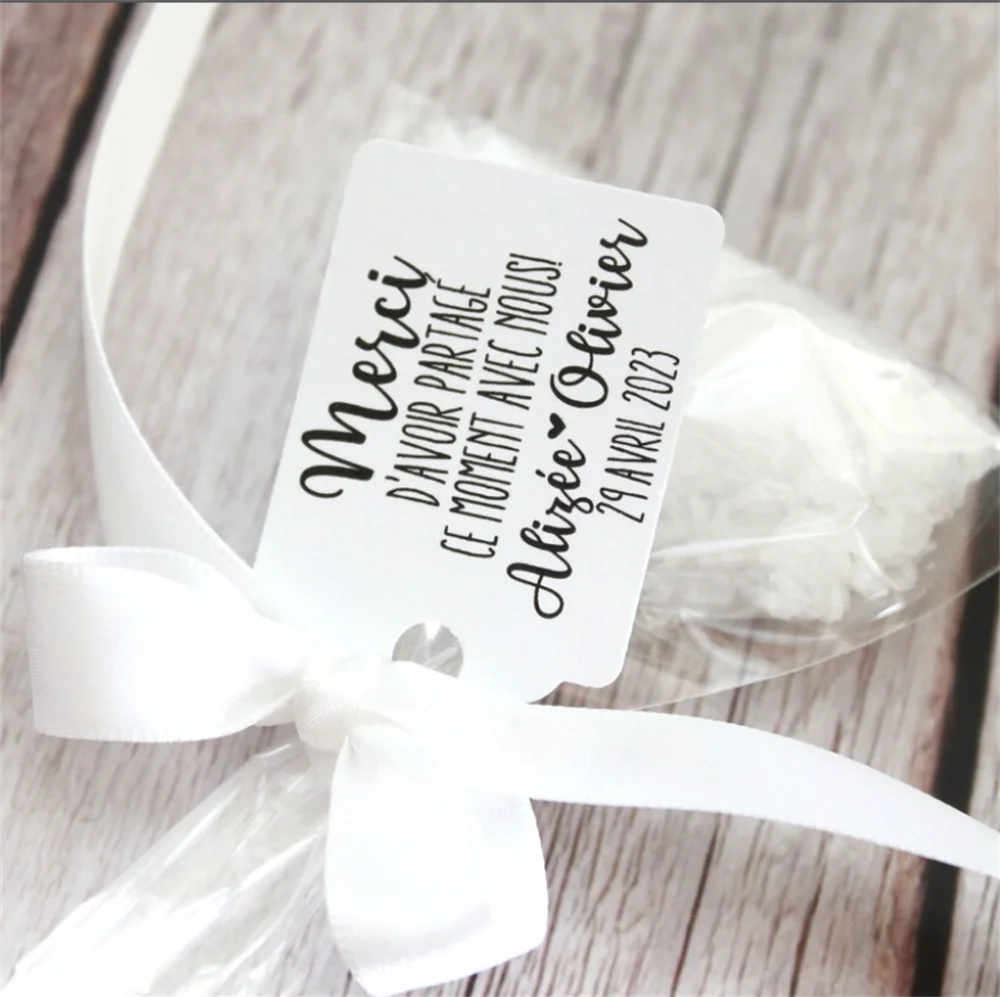 50pcs personalized small wedding tags favor labels thank you for sharing our first meal special day celebrating with us ivory