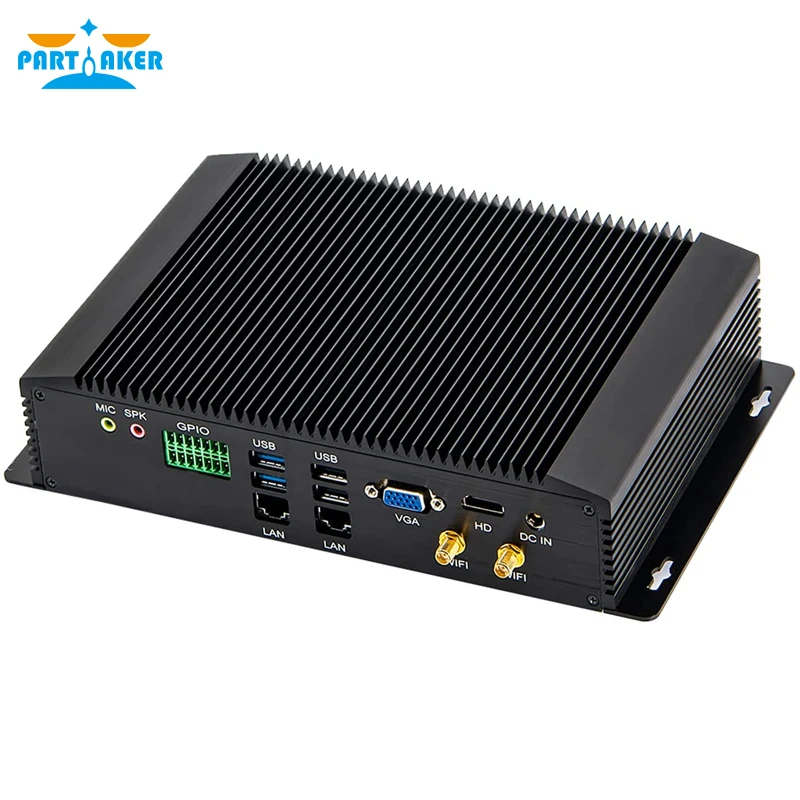 Industriële Mini Pc Intel Core I7 8550U I5 8250U I3 7167U I5 7267U Met 6COM RS232 RS422 RS485 Hdmi Vga gpio PS2 Poorten