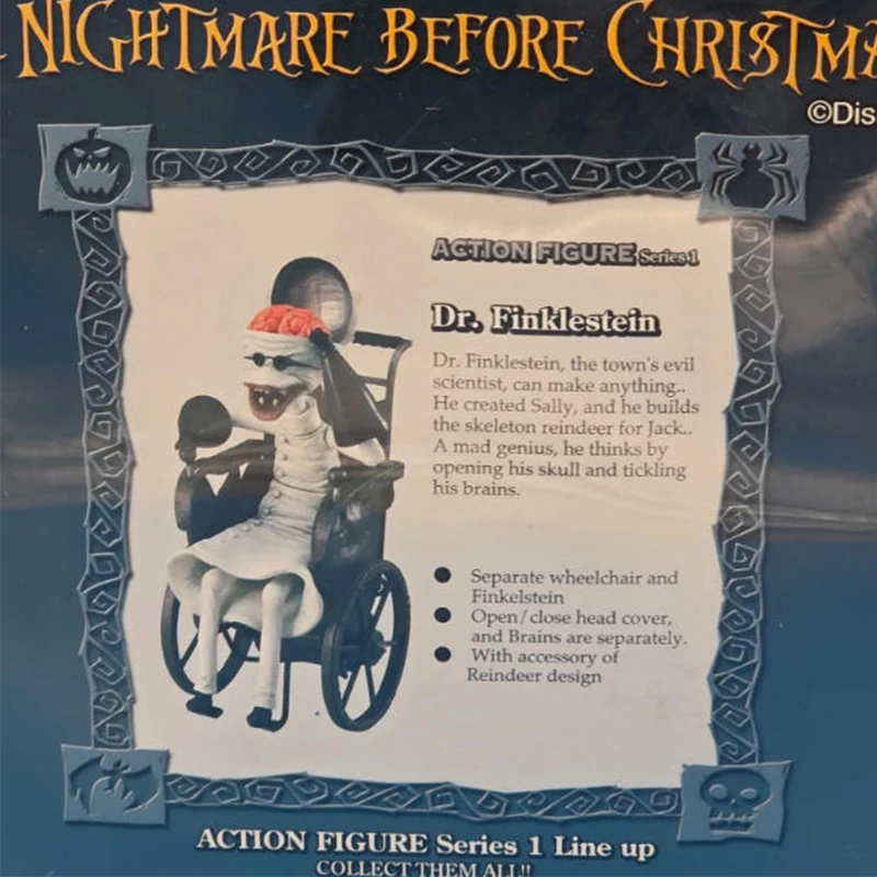 Disney jun planejamento pesadelo antes do natal dr finklestein figuras de ação série 1 presente de halloween a caixa é ligeiramente amarelada