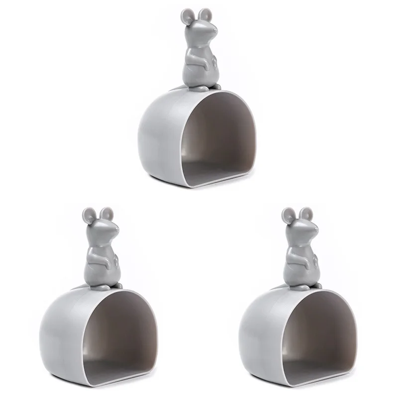 ABRS-3Pcs البلاستيك ماوس شكل الأرز قياس كوب ملعقة ماء الحبوب الأرز مجرفة مغرفة الإبداعية أدوات المطبخ المنزلية والأدوات
