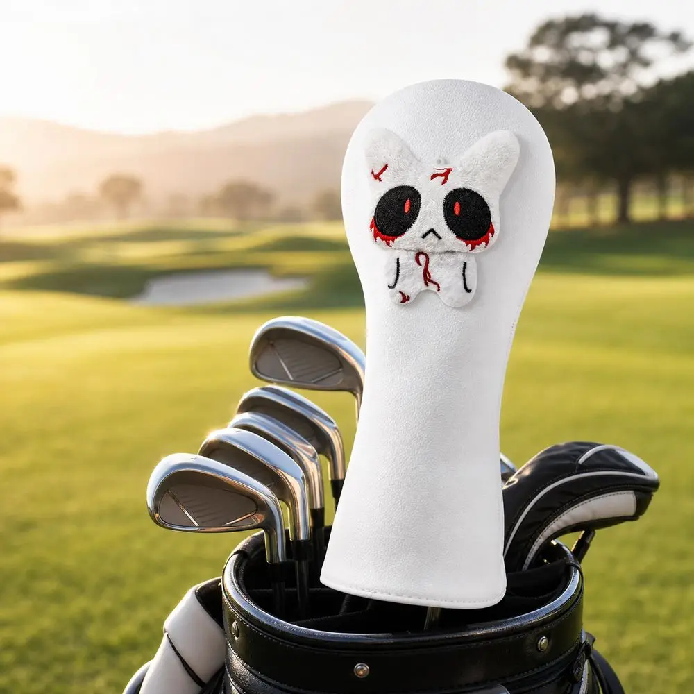 Stylish Design Golf Head Covers White PU Leather Golf Putter Cover Durable Golf Club Headcovers Outdoor Sports
