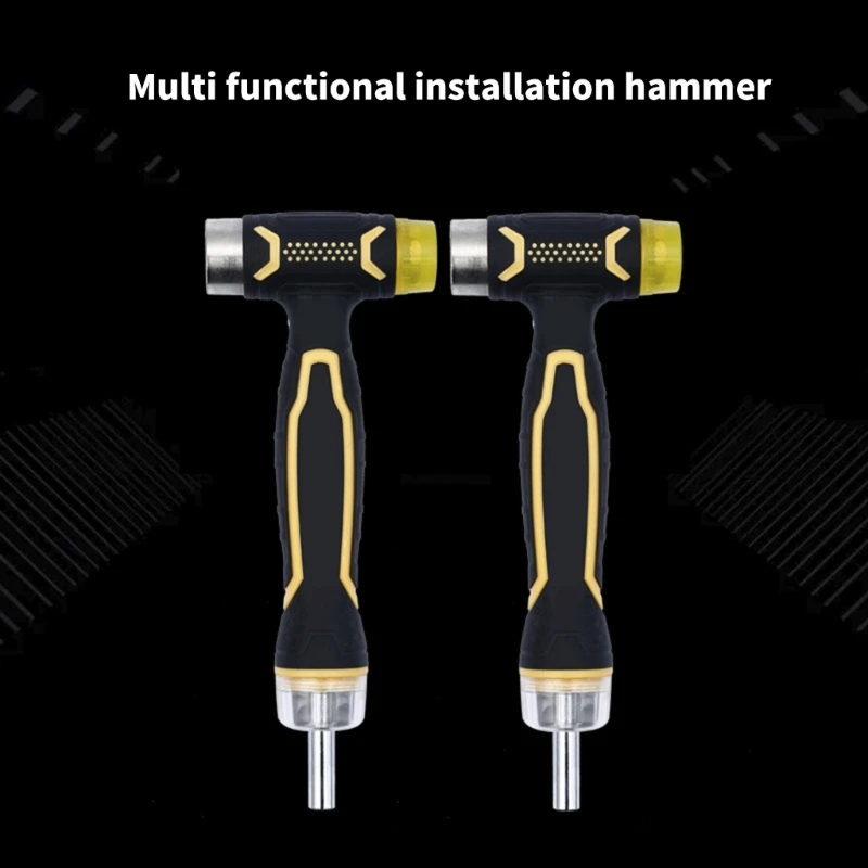 Multifunction Mounting Hammer Multipurpose Hammer Handle Coated Screwdriver Comfortable Grip Handle for Home