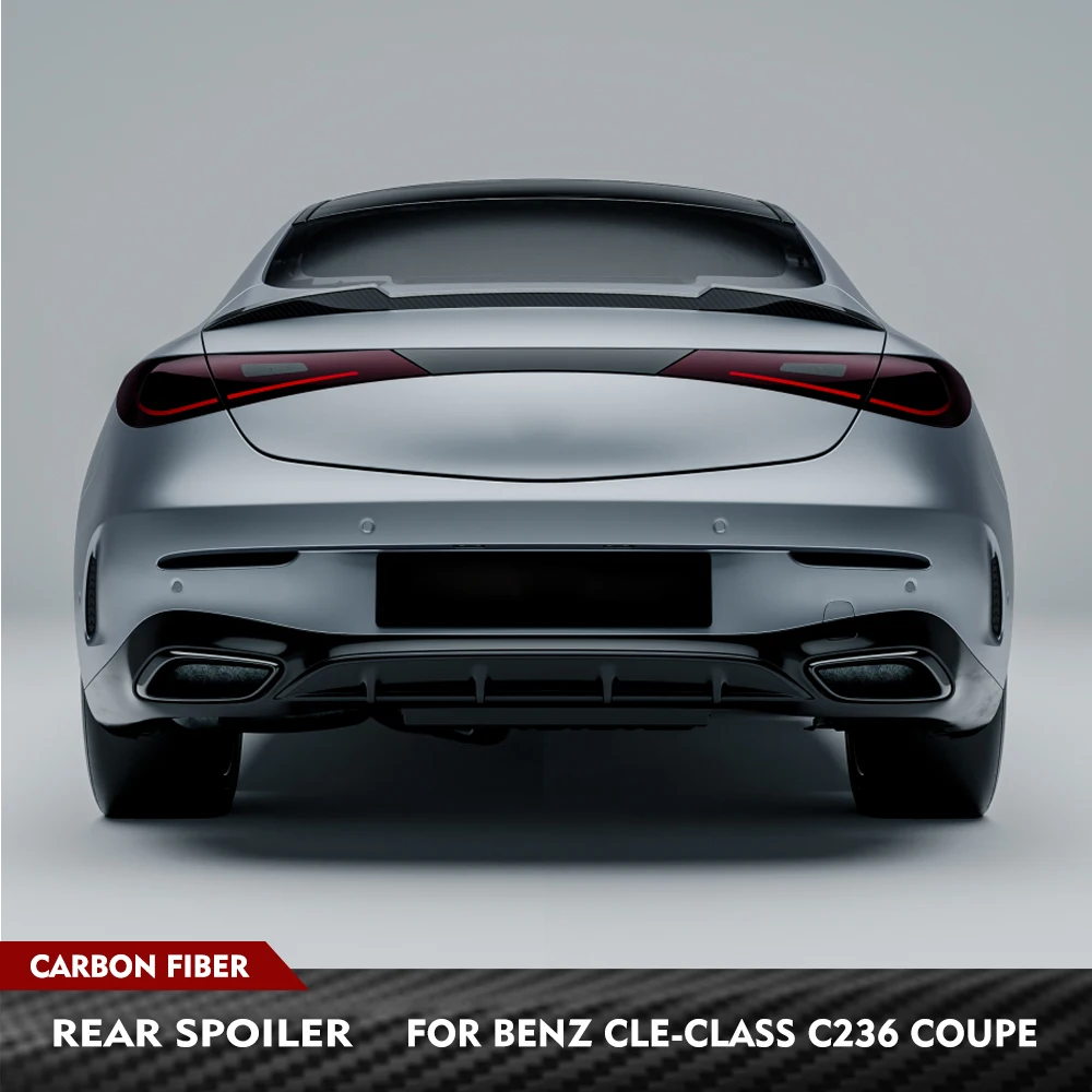 

For Mercedes Benz CLE-Class C236 Coupe 2023-2026 Carbon Fiber Car Rear Trunk Racing Spoiler Car Rear Boot Lid Highkick Wing Lip