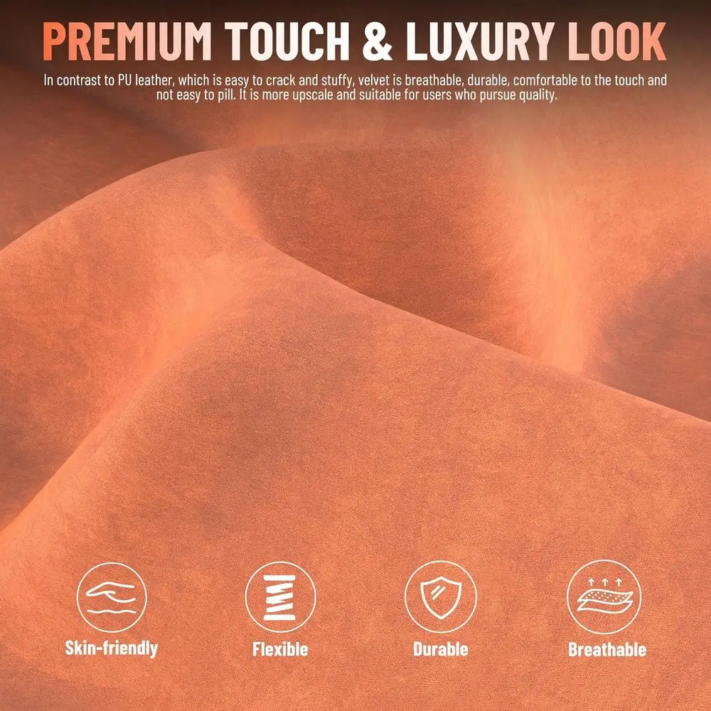 كرسي ألعاب مريح عالي الظهر مع مقعد أوسع وتدليك قطني، رمادي/برتقالي #4